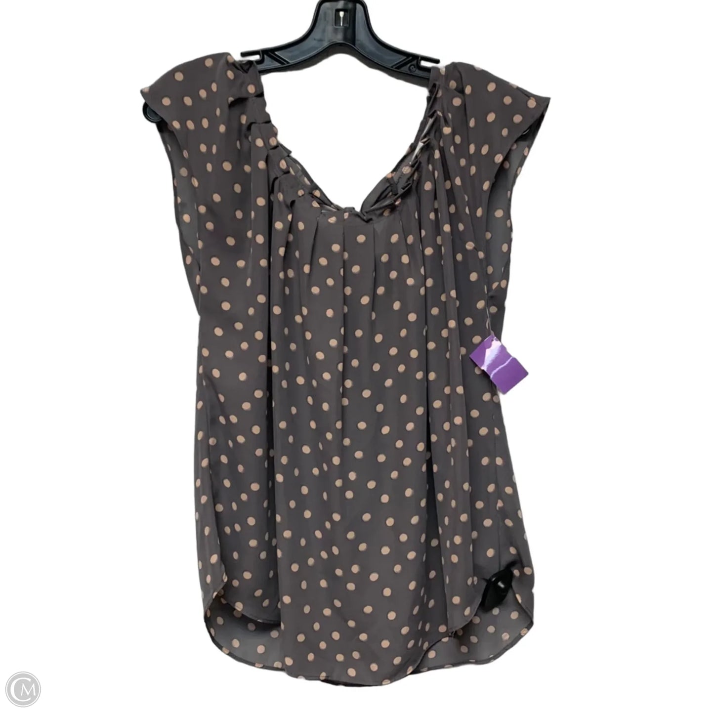 Blouse Sleeveless By Lc Lauren Conrad In Polkadot Pattern, Size: L