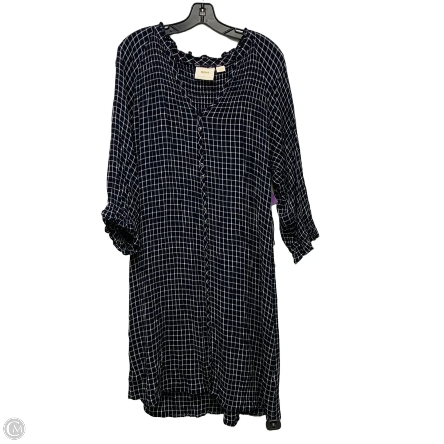 Dress Casual Short By Maeve In Blue & White, Size: Xl