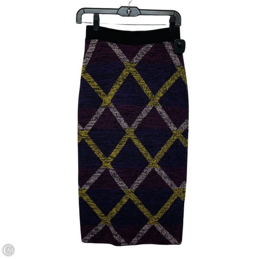 Skirt Designer By Escada In Purple & Yellow, Size: Xs