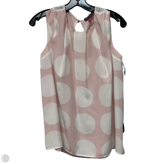 Blouse Sleeveless By Vince Camuto In Polkadot Pattern, Size: Xs