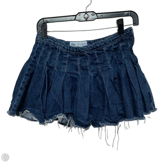 Skirt Mini & Short By Zara In Blue Denim, Size: Xs