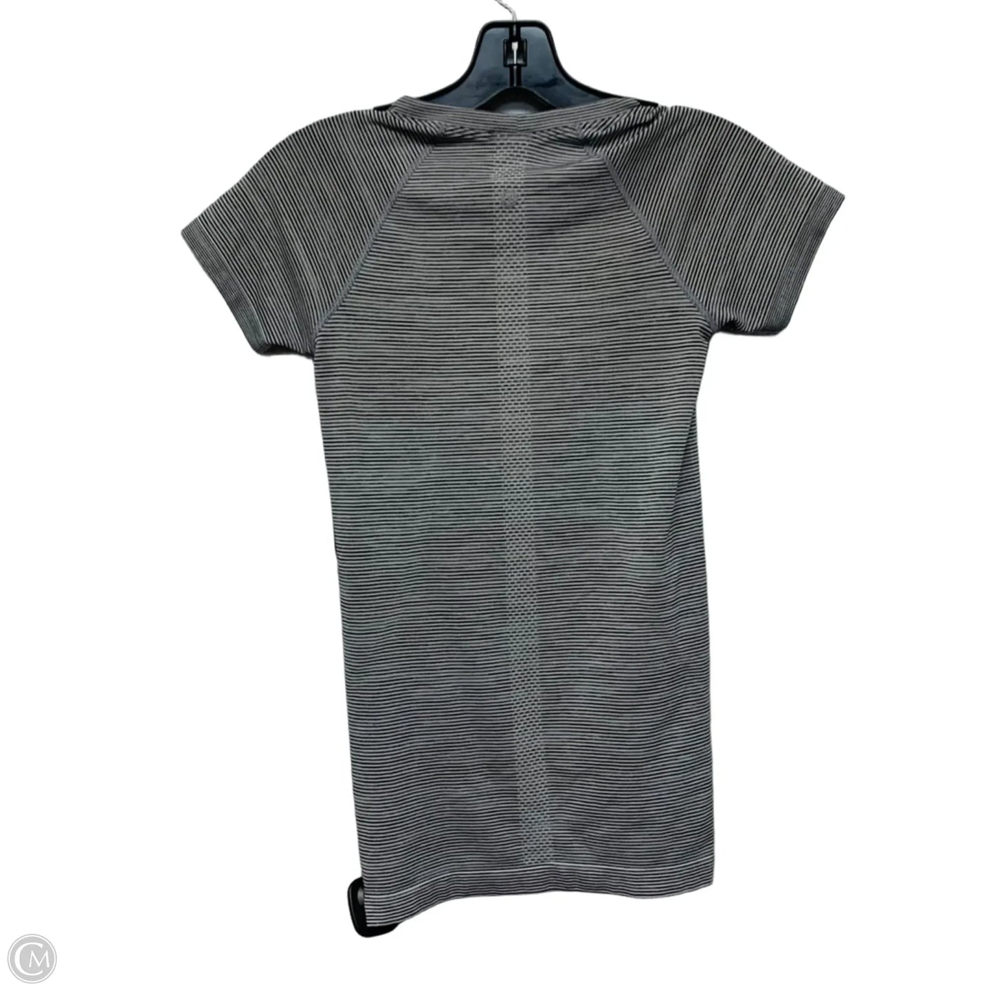 Athletic Top Short Sleeve By Lululemon In Grey, Size: Xs