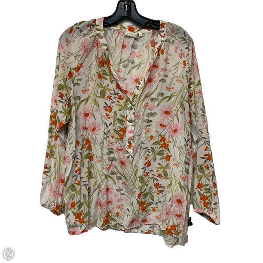 Top Long Sleeve Designer By Spartina In Floral Print, Size: Xl