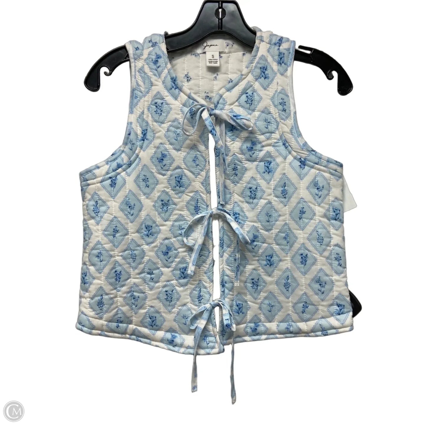 Vest Puffer & Quilted By Japna In Blue & White, Size: S