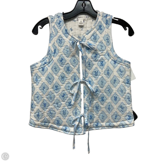 Vest Puffer & Quilted By Japna In Blue & White, Size: S