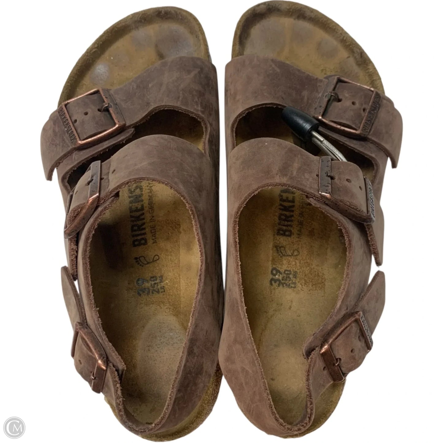 Sandals Flats By Birkenstock In Brown, Size: 8