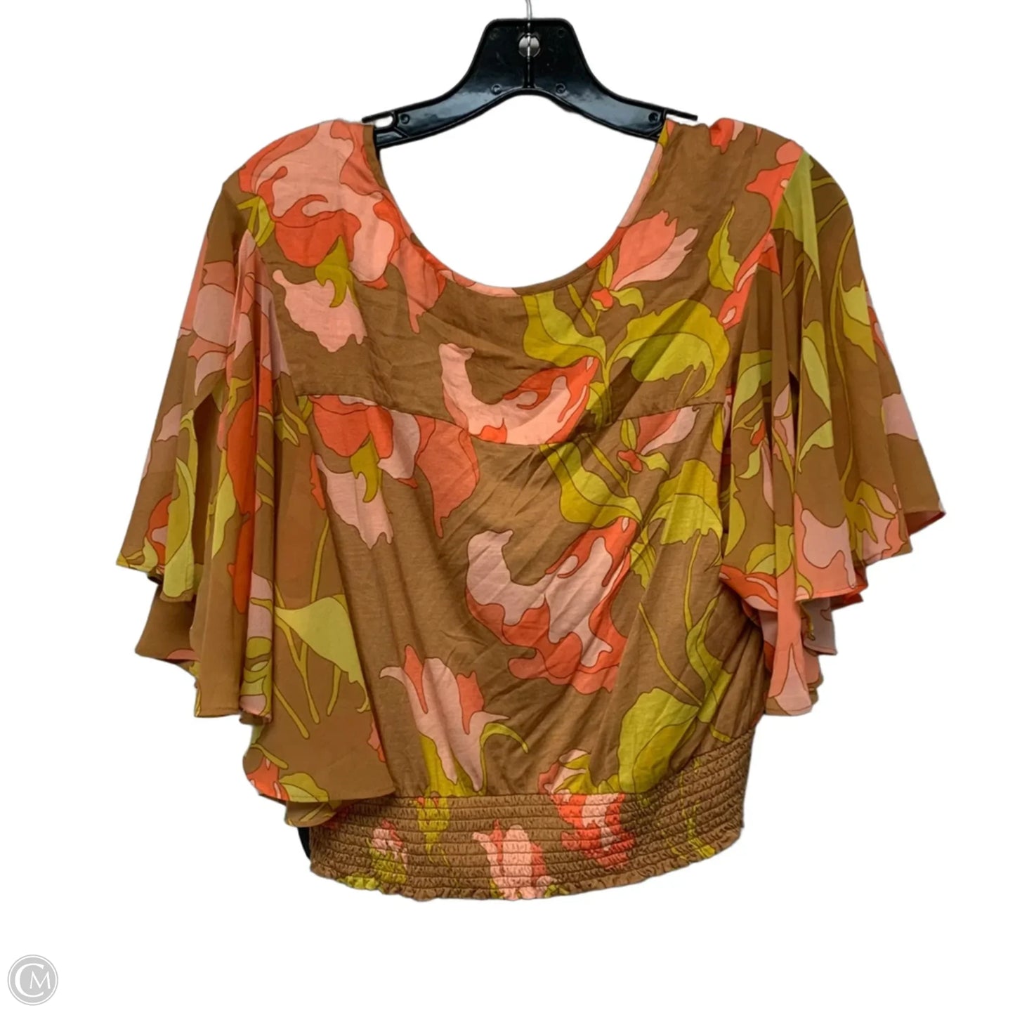 Blouse Short Sleeve By Tiny In Brown & Orange, Size: M