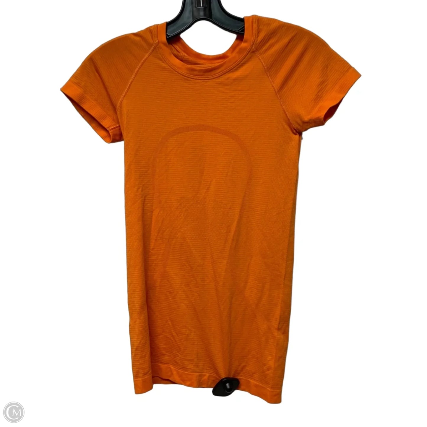 Athletic Top Short Sleeve By Lululemon In Orange, Size: Xs