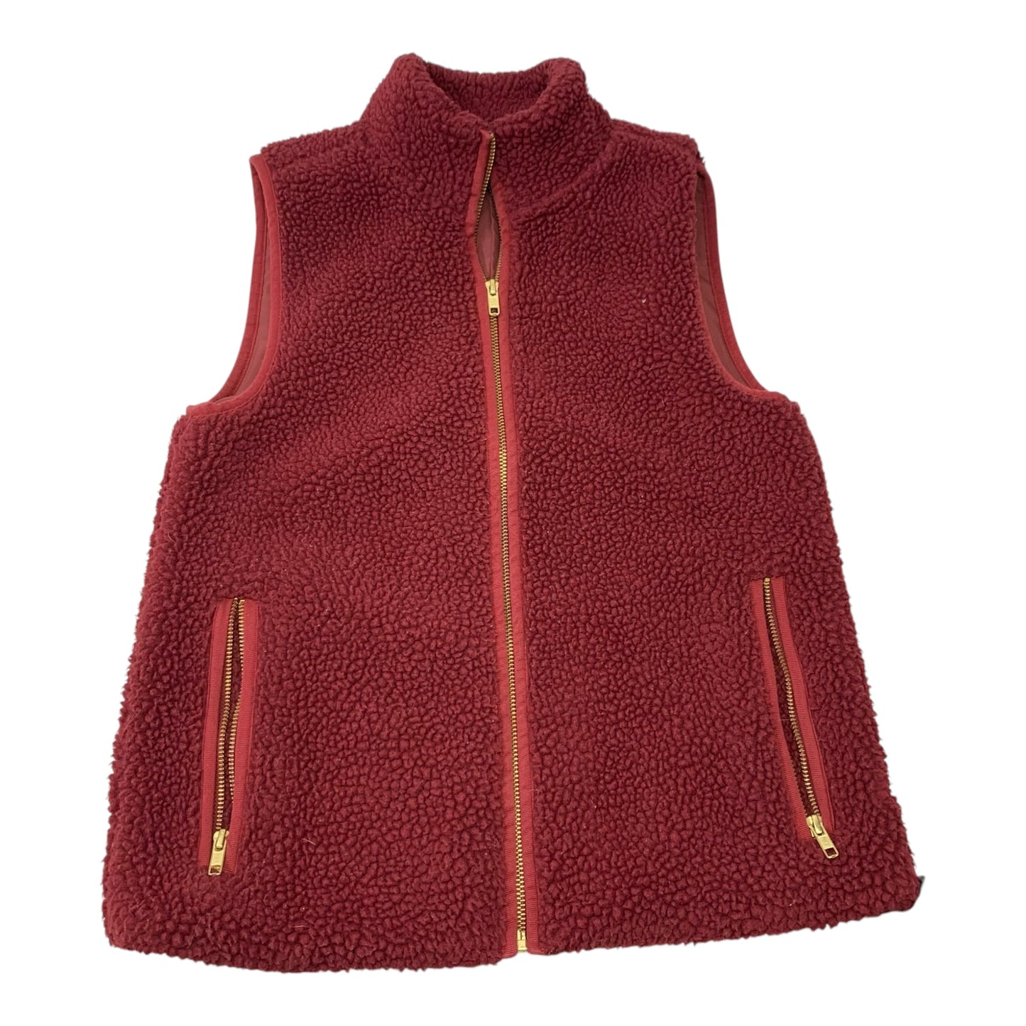 Vest Faux Fur & Sherpa By J. Crew In Red, Size: Xxs