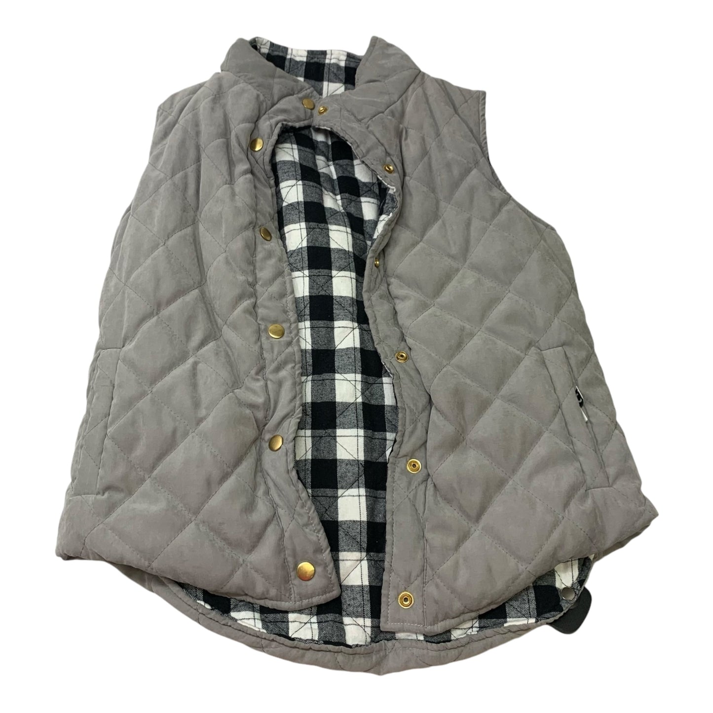 Vest Puffer & Quilted By Clothes Mentor In Grey, Size: S