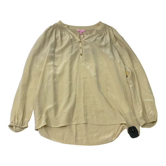 Top Long Sleeve Designer By Lilly Pulitzer In Gold, Size: S