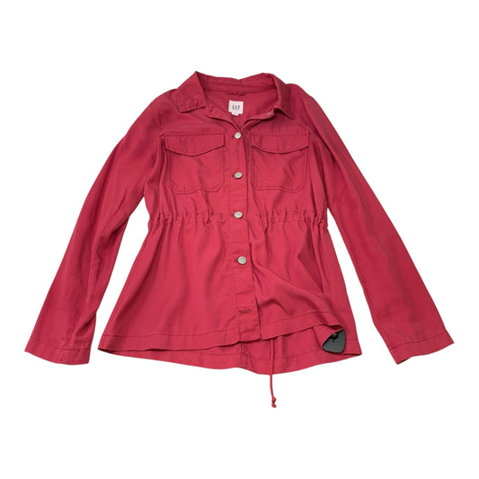 Jacket Shirt By Gap In Pink, Size: S