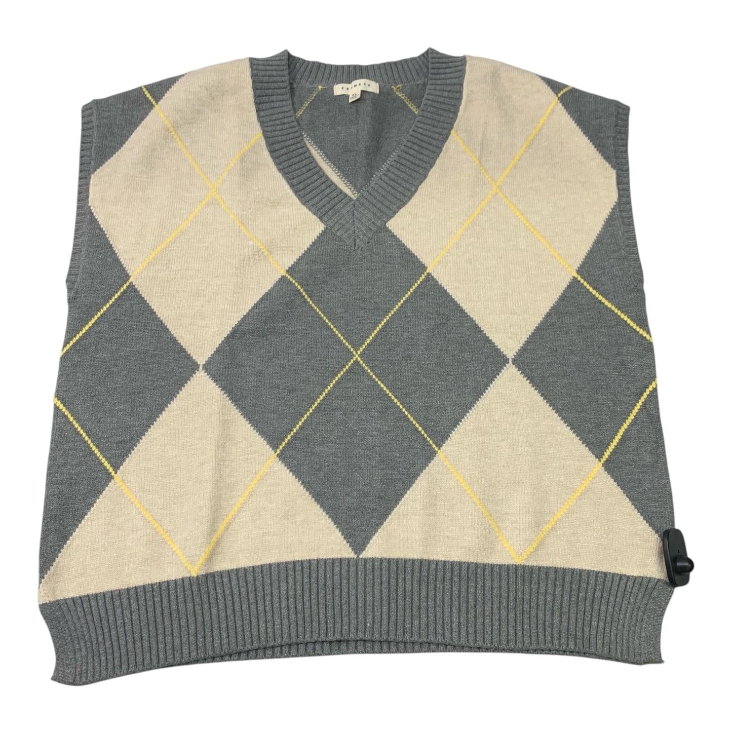 Vest Sweater By Promesa In Grey, Size: Xl