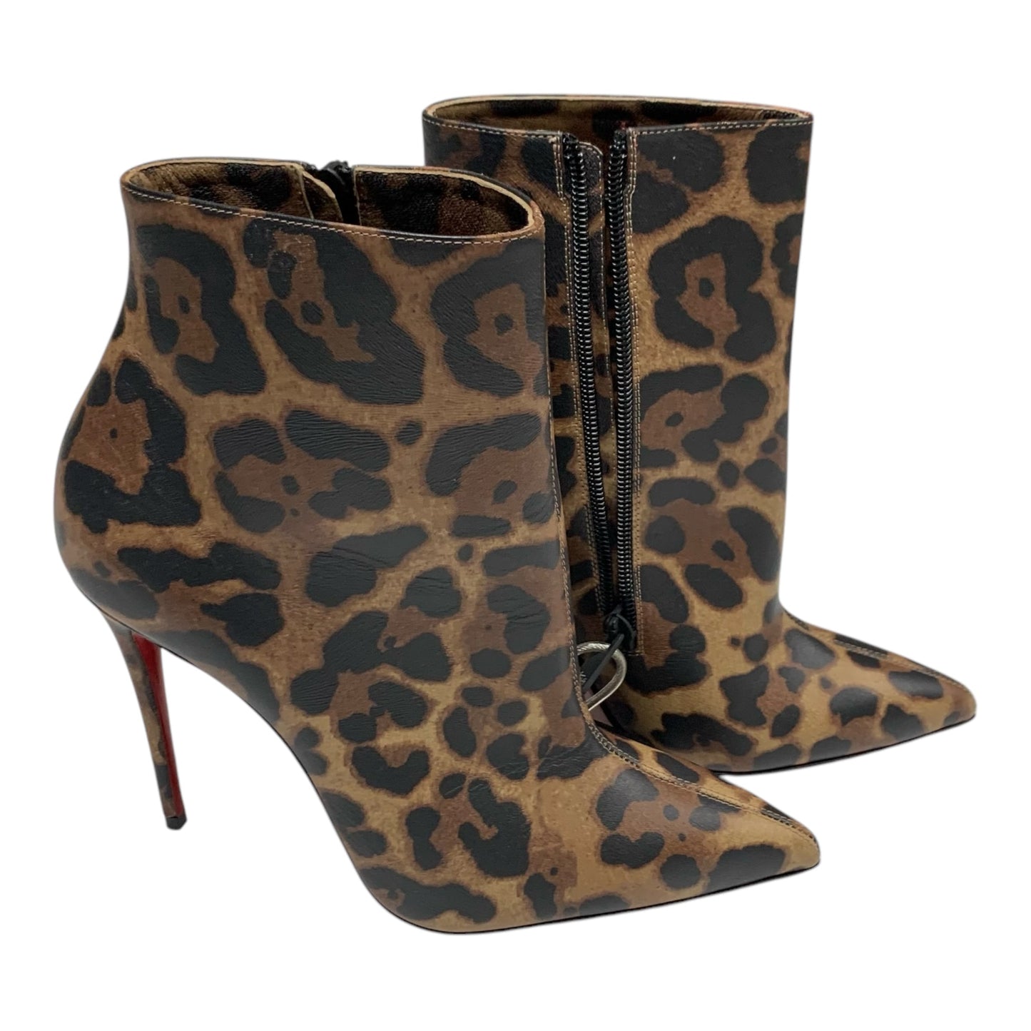 Boots Luxury Designer By Christian Louboutin In Animal Print, Size: 6