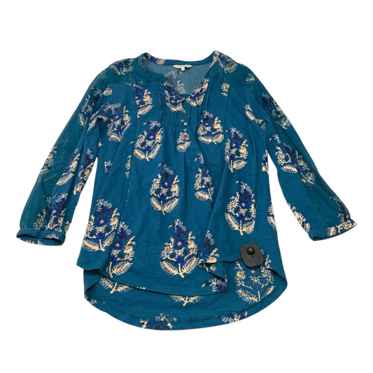 Top 3/4 Sleeve By Lucky Brand In Blue, Size: M