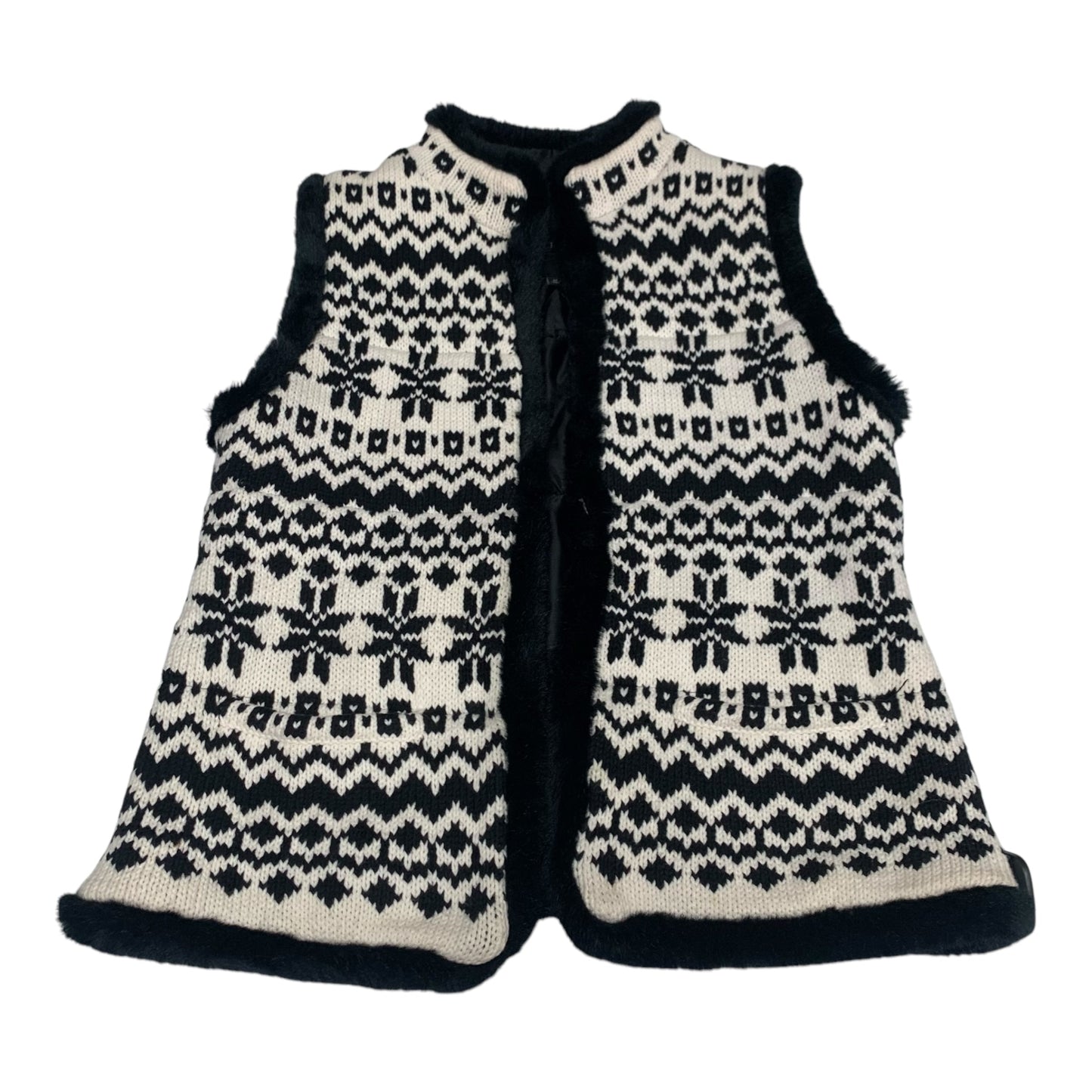 Vest Sweater By Talbots In Black & White, Size: M