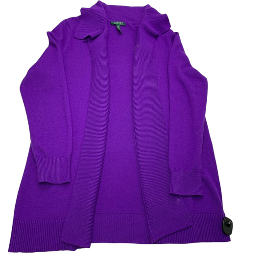 Sweater Cardigan By Ralph Lauren In Purple, Size: Xl