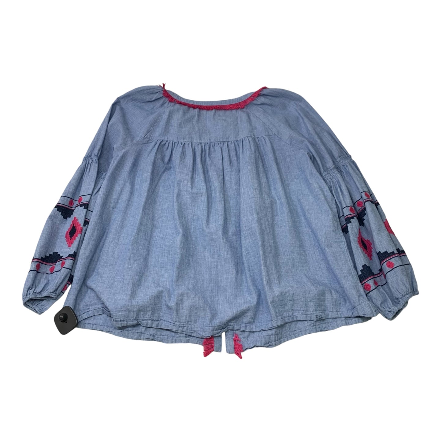 Top Long Sleeve By Crown And Ivy In Blue & Pink, Size: 1x