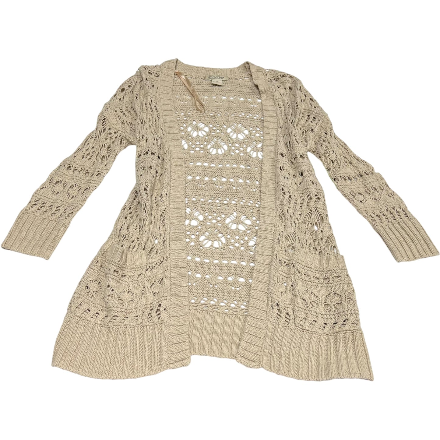 Cardigan By Lucky Brand In Tan, Size: Xs