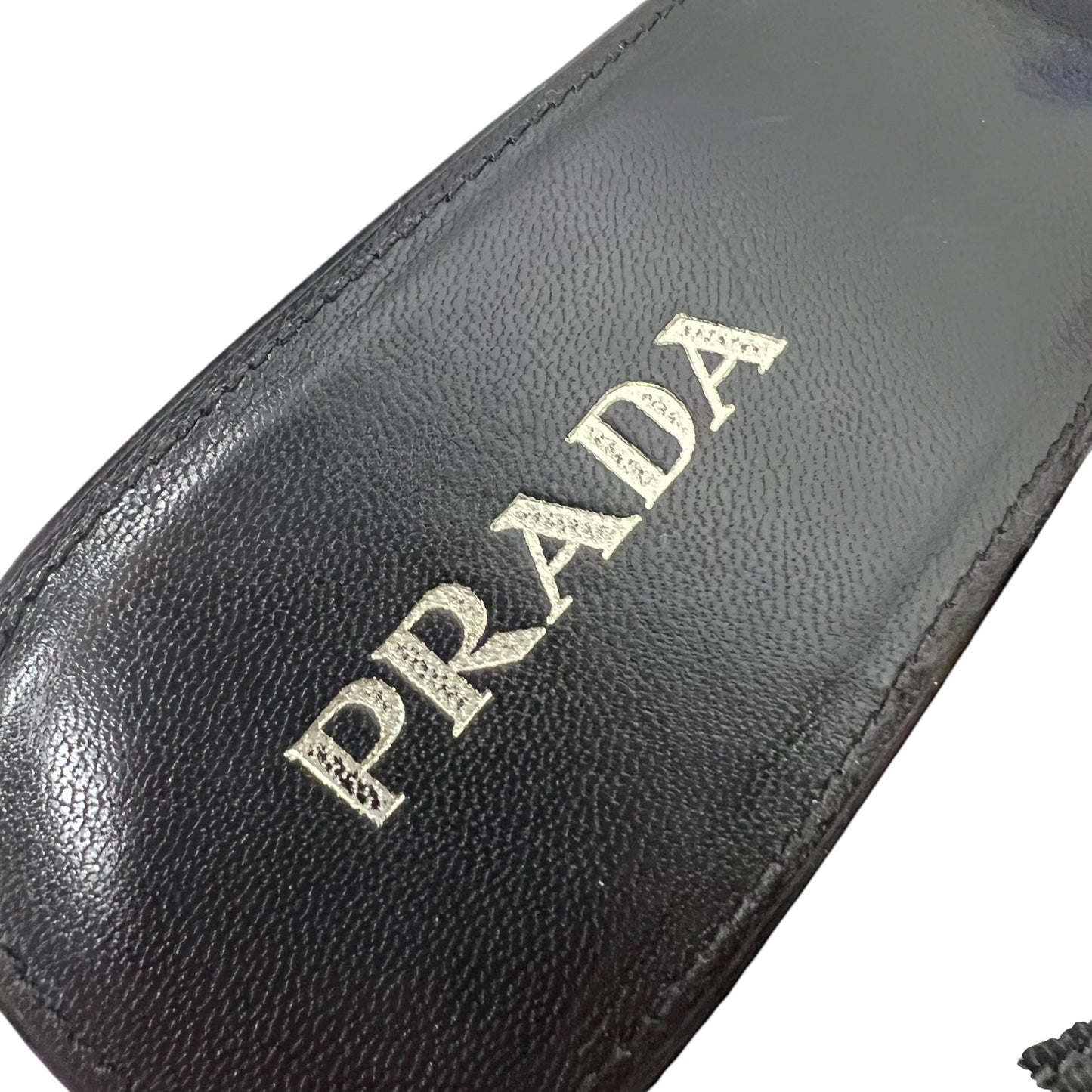 Shoes Luxury Designer By Prada In Black, Size: 5.5