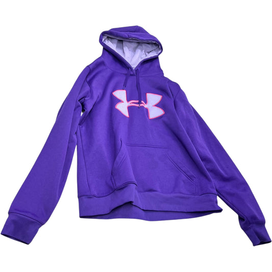 Sweatshirt Hoodie By Under Armour In Purple, Size: M