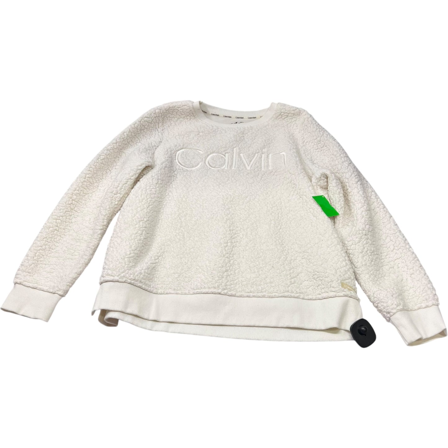 Sweatshirt Crewneck By Calvin Klein In Cream, Size: M