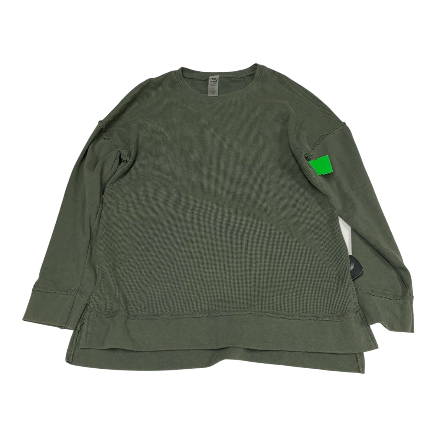 Top Long Sleeve By Mono B In Green, Size: L