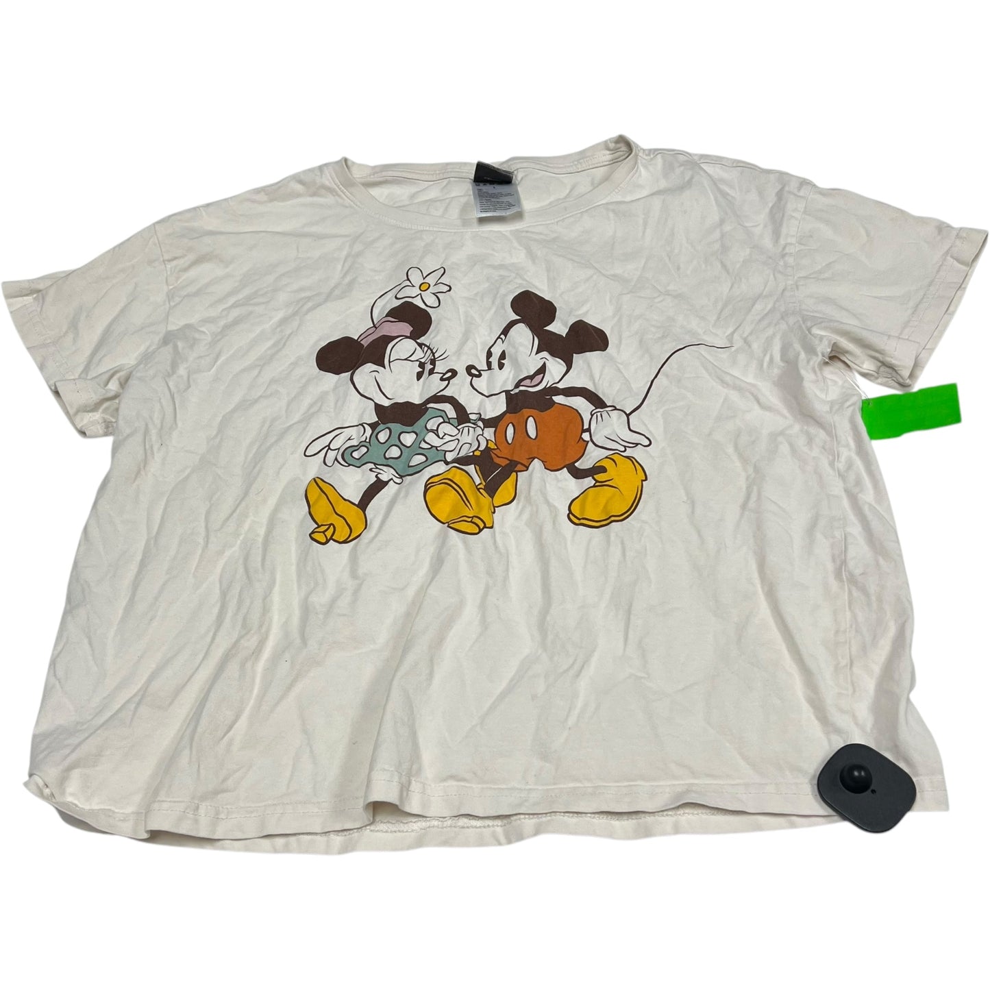 Top Short Sleeve By Disney Store In Cream, Size: L