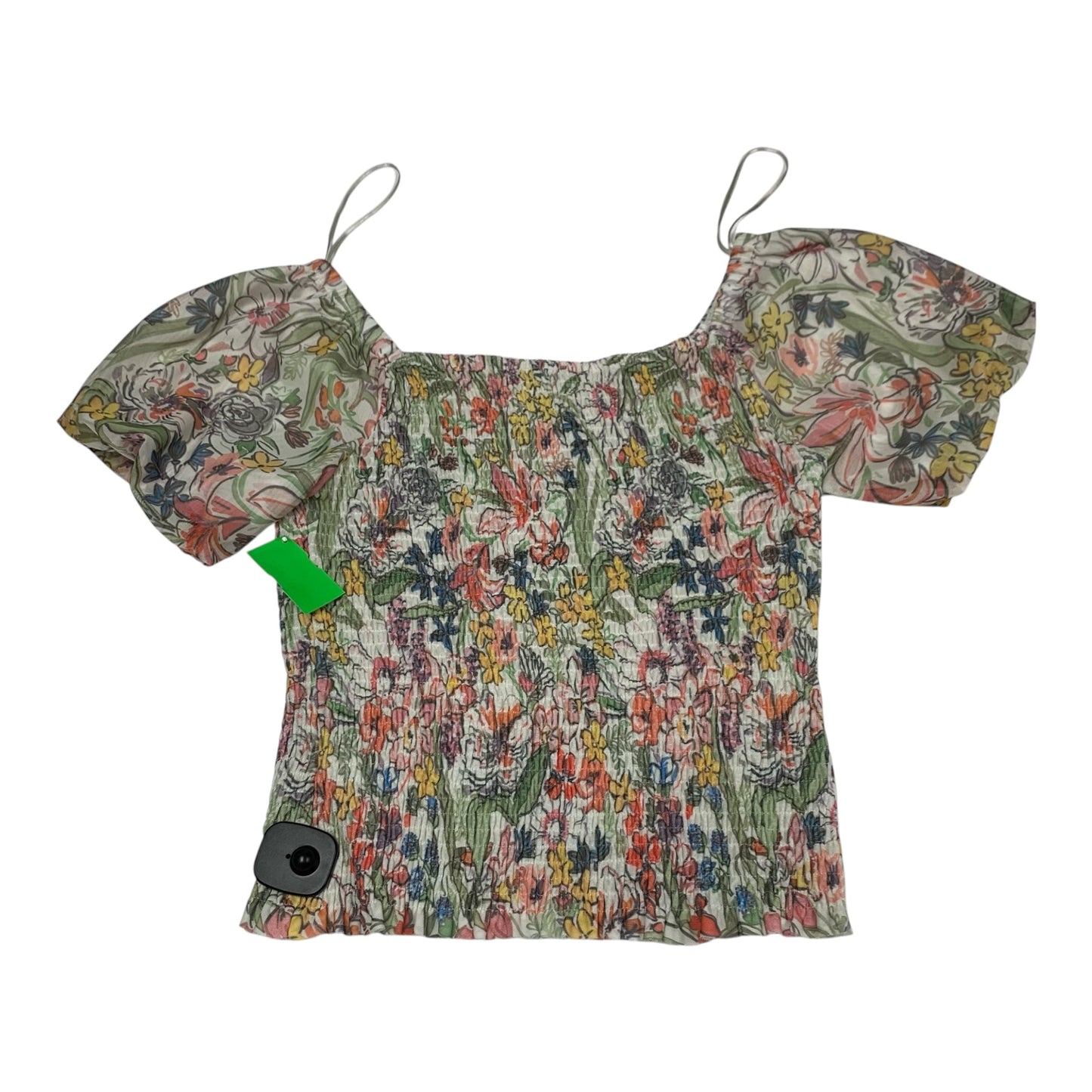 Top Short Sleeve By Anthropologie In Floral Print, Size: S