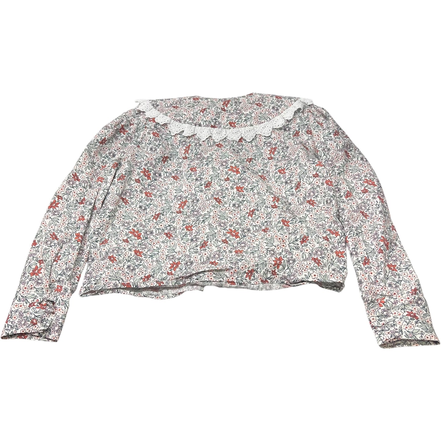 Top Long Sleeve By Zara In Floral Print, Size: L