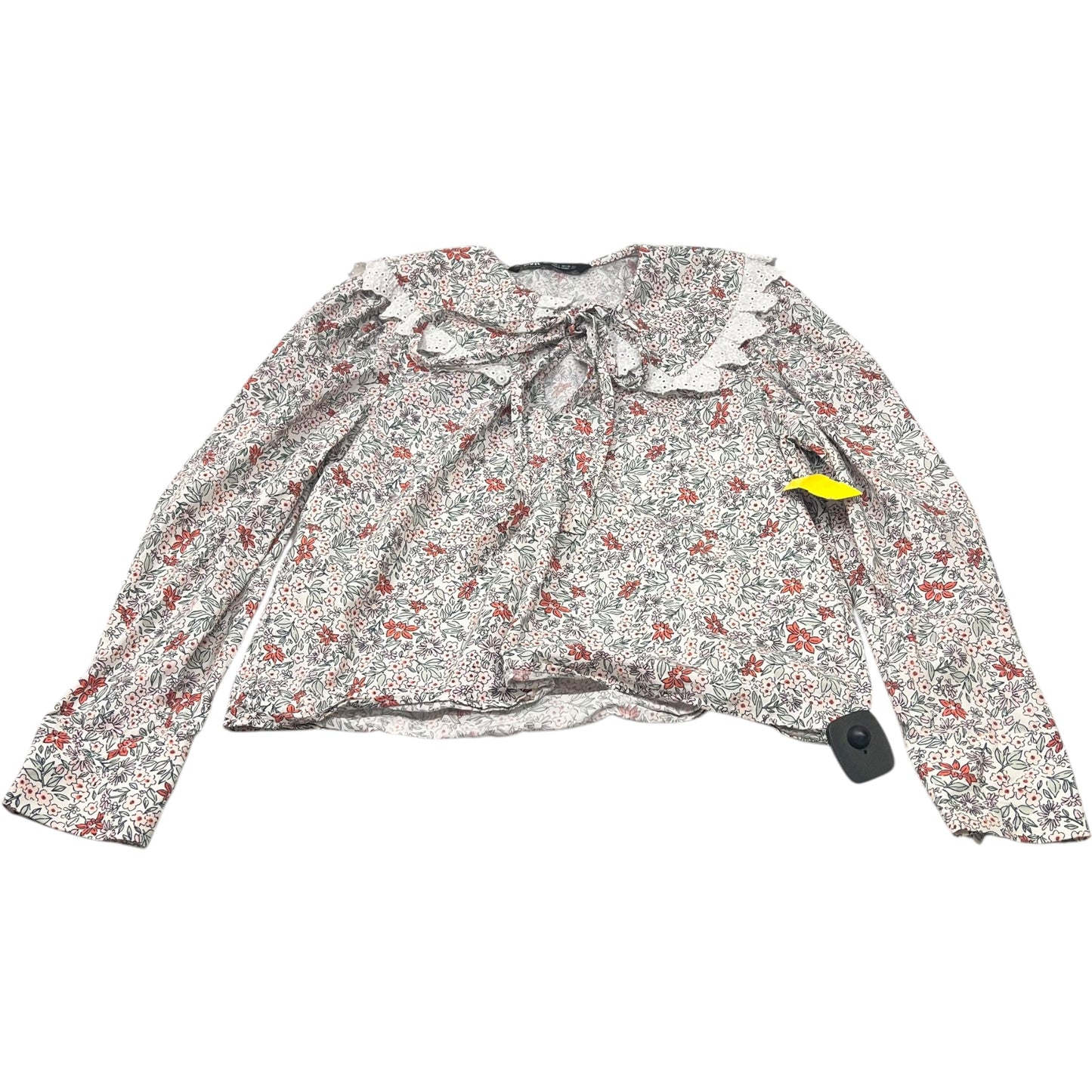 Top Long Sleeve By Zara In Floral Print, Size: L