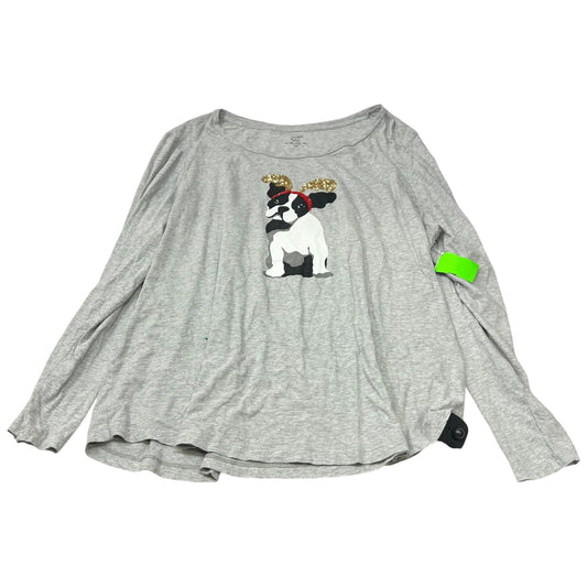 Top Long Sleeve By Crown And Ivy In Grey, Size: 3x