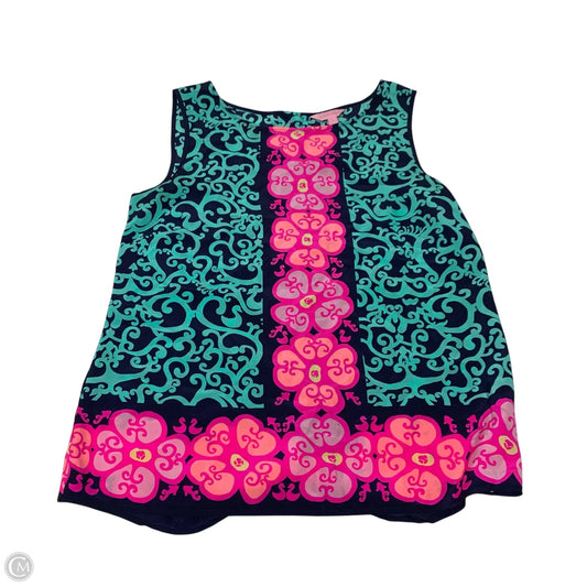 Top Sleeveless Designer By Lilly Pulitzer In Blue & Pink, Size: L