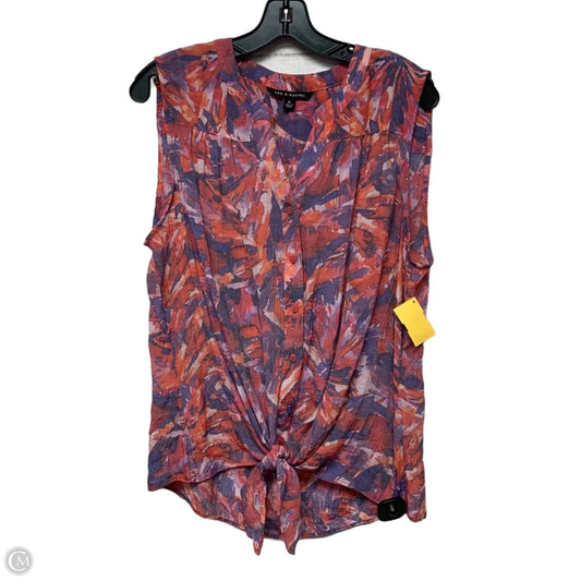 Top Sleeveless By Zac And Rachel In Purple & Red, Size: Xl