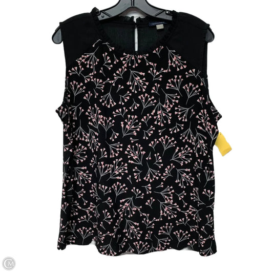 Top Sleeveless By Tommy Hilfiger In Black & Pink, Size: Xl
