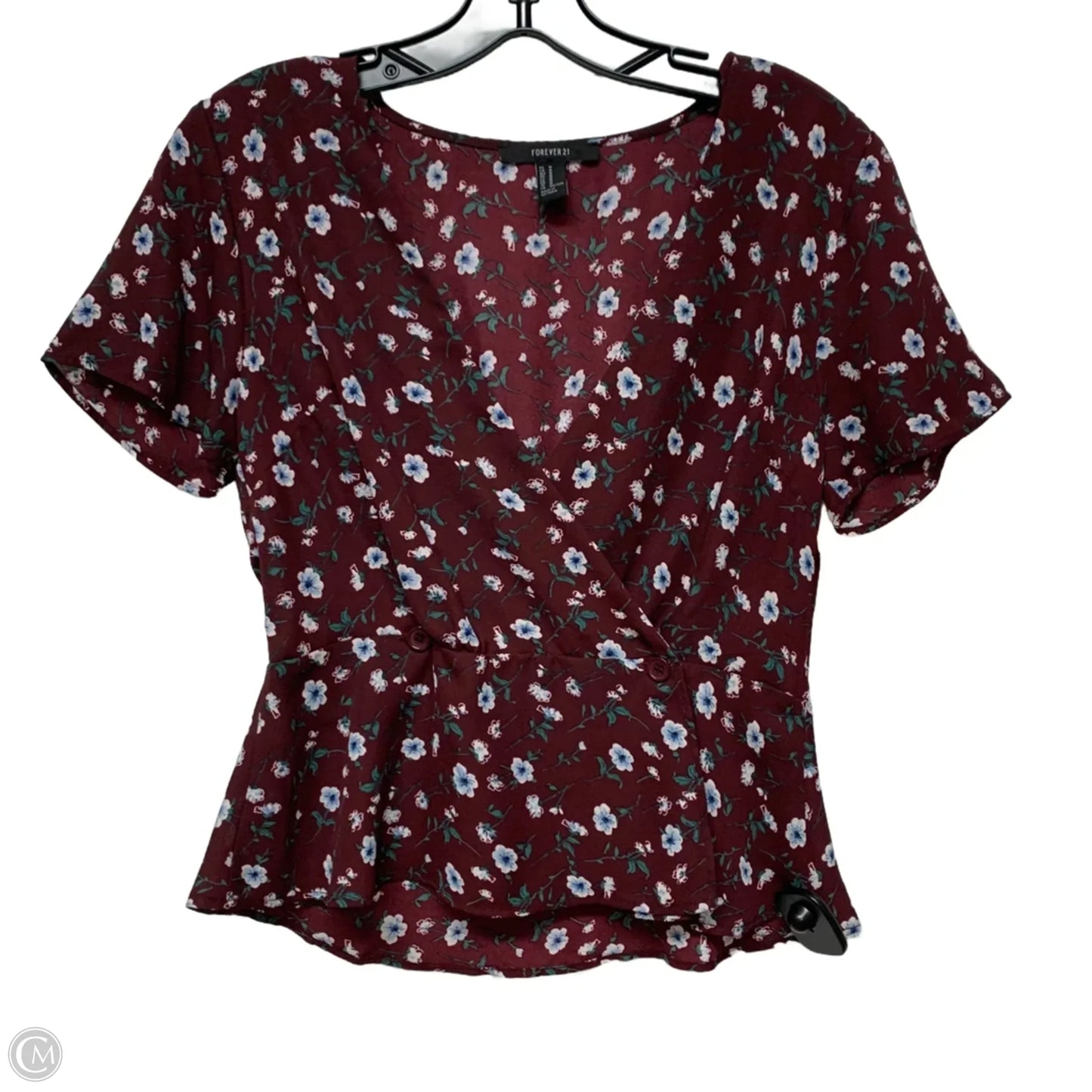 Top Short Sleeve By Forever 21 In Red, Size: M