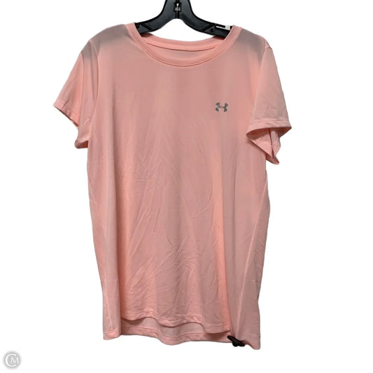 Athletic Top Short Sleeve By Under Armour In Pink, Size: Xl