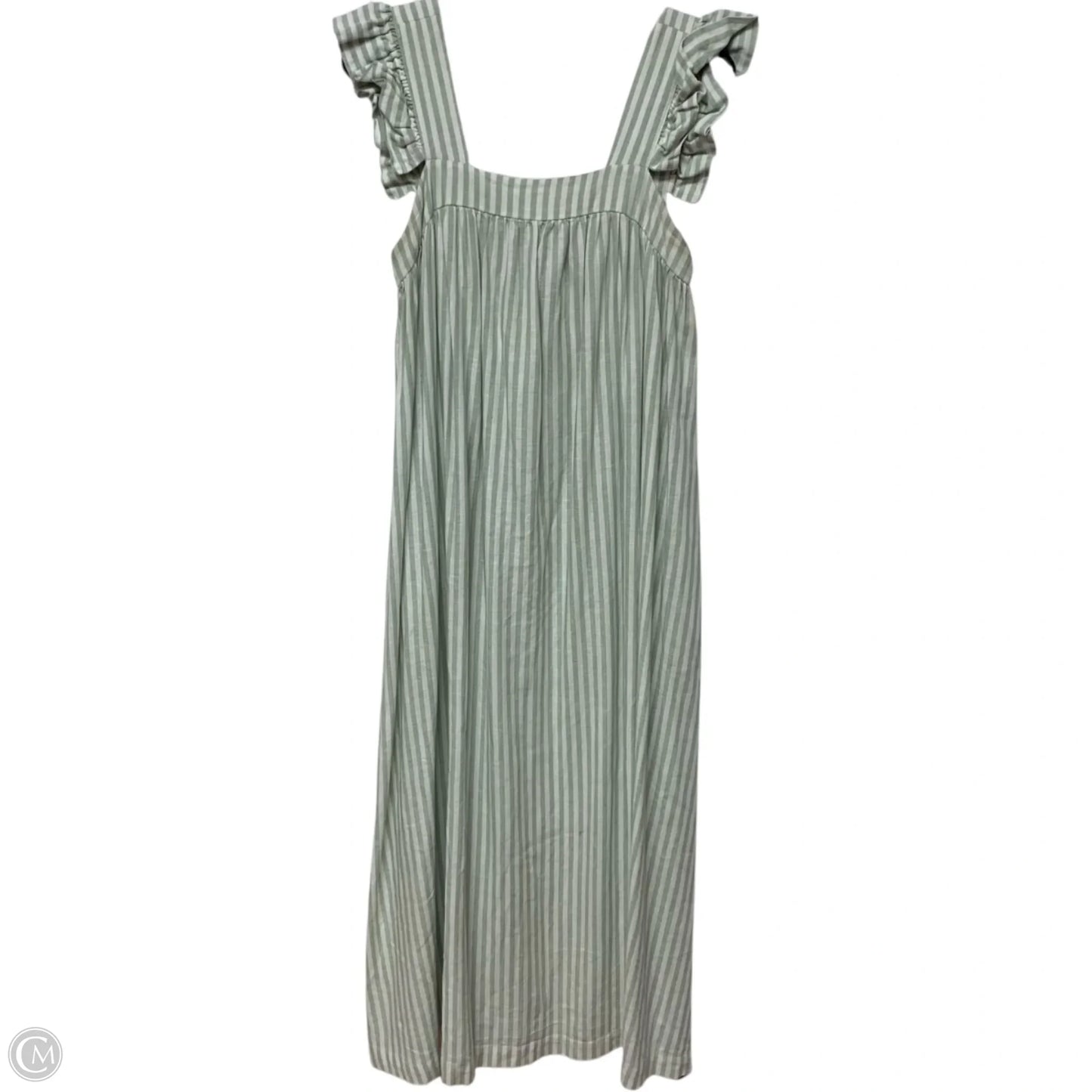Dress Casual Maxi By A New Day In Green & White, Size: M