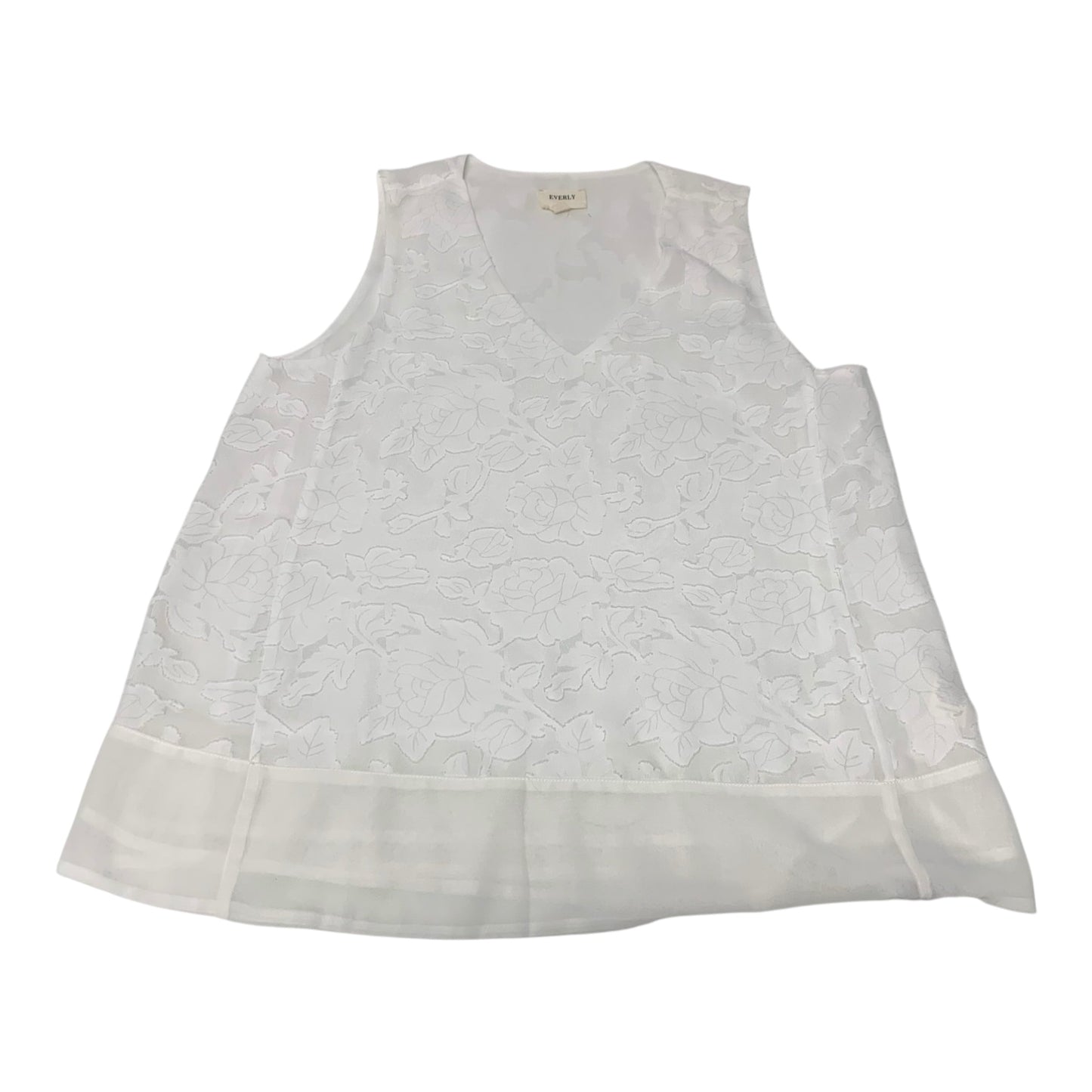 Top Sleeveless By Everly In White, Size: L