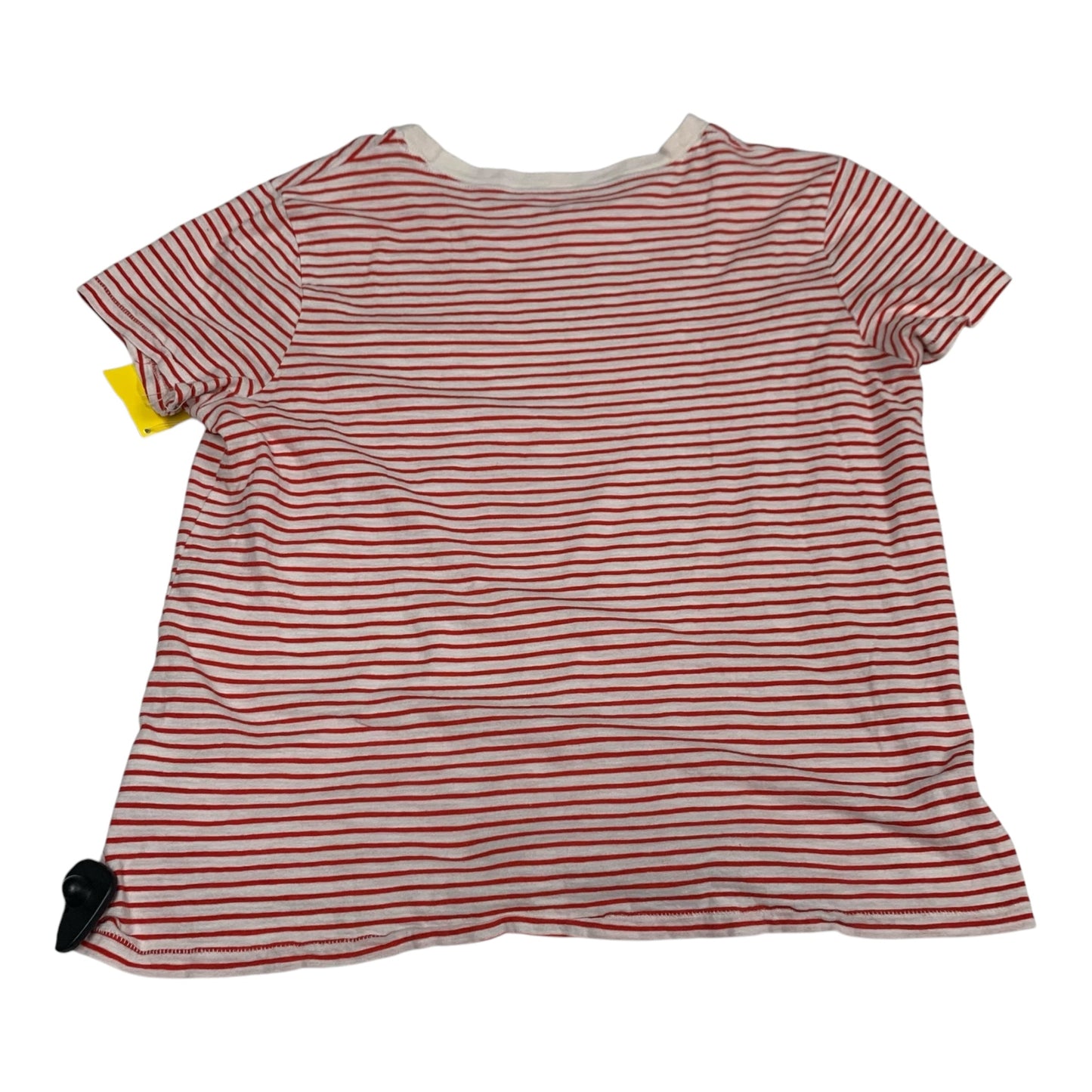 Top Short Sleeve By Madewell In Red & White, Size: L