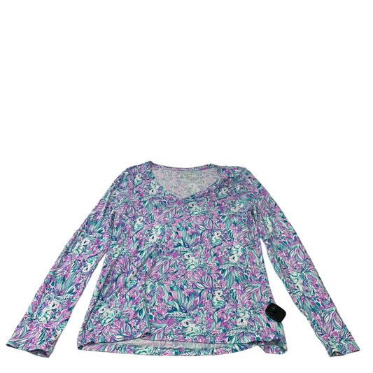 Top Long Sleeve Designer By Lilly Pulitzer In Blue & Purple, Size: M