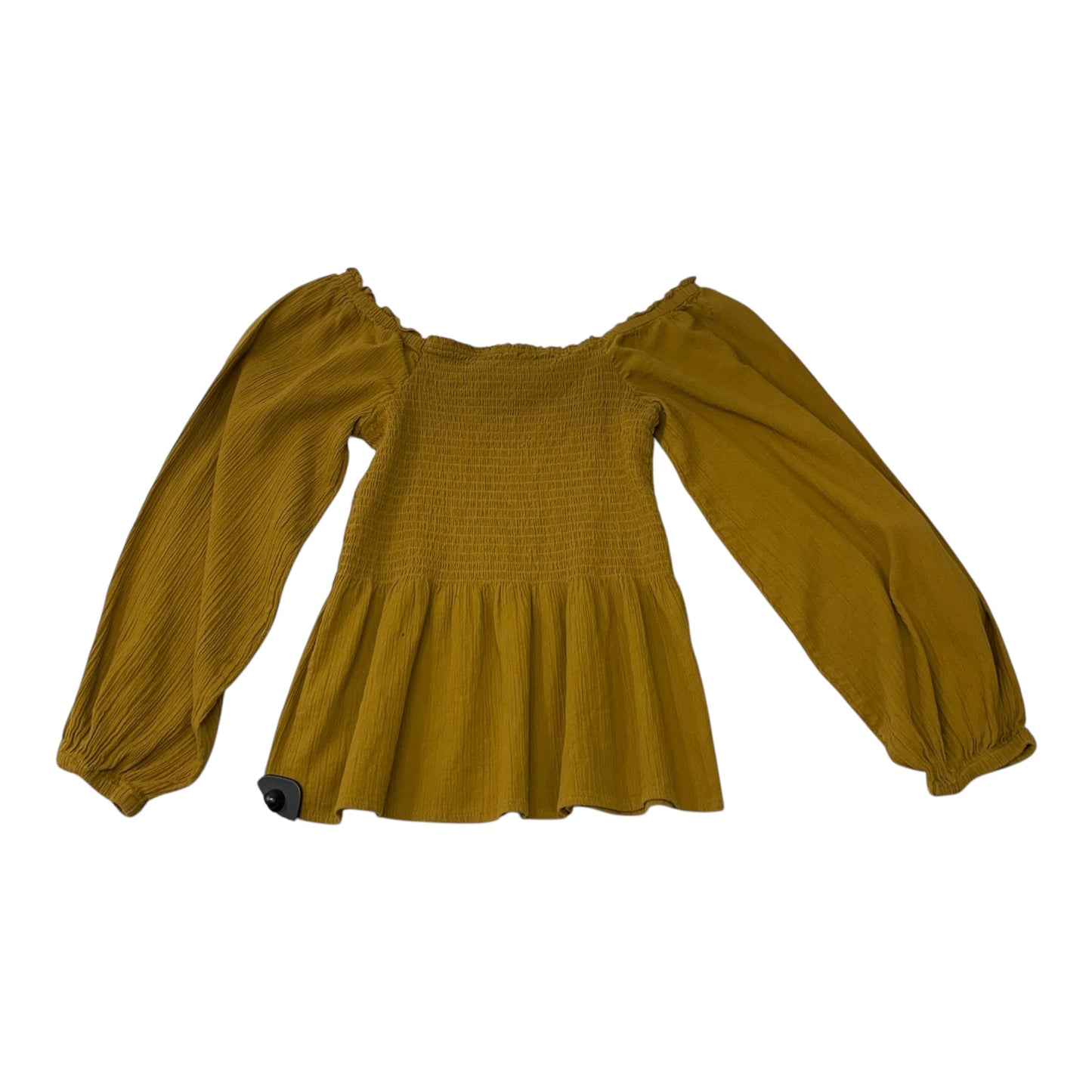 Top Long Sleeve By Madewell In Yellow, Size: Xs