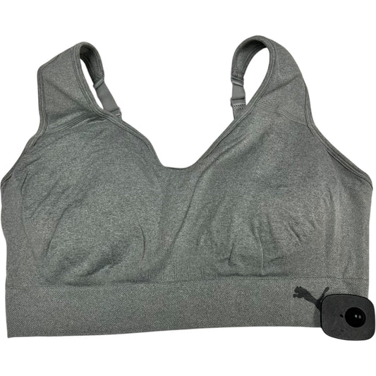 Athletic Bra By Puma In Grey, Size: L