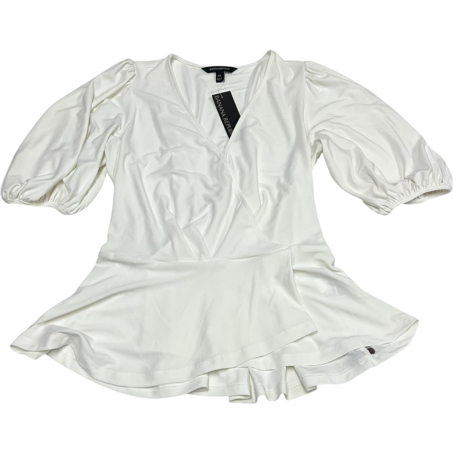 Top Short Sleeve By Banana Republic In White, Size: Xs