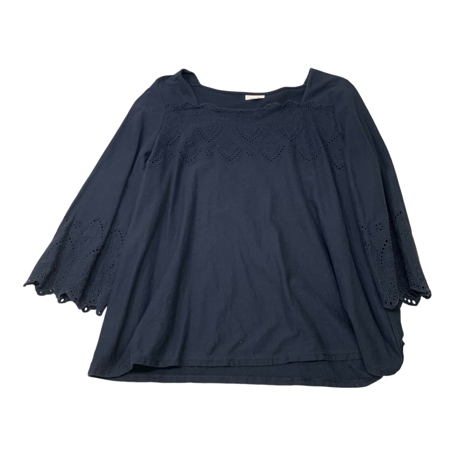 Top Long Sleeve By J. Jill In Navy, Size: L