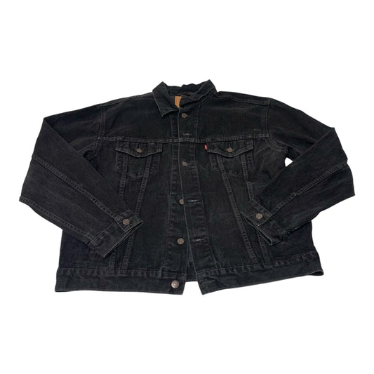 Jacket Denim By Levis In Black Denim, Size: Xl