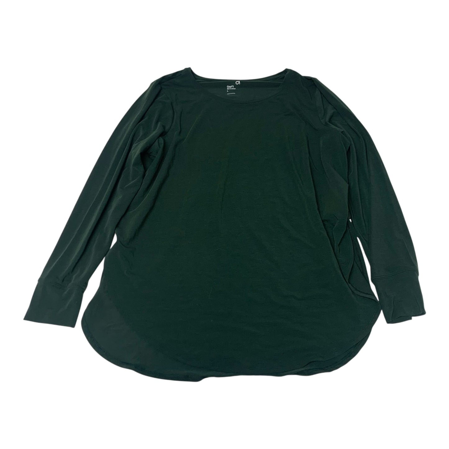 Athletic Top Long Sleeve Crewneck By Gapfit In Green, Size: L