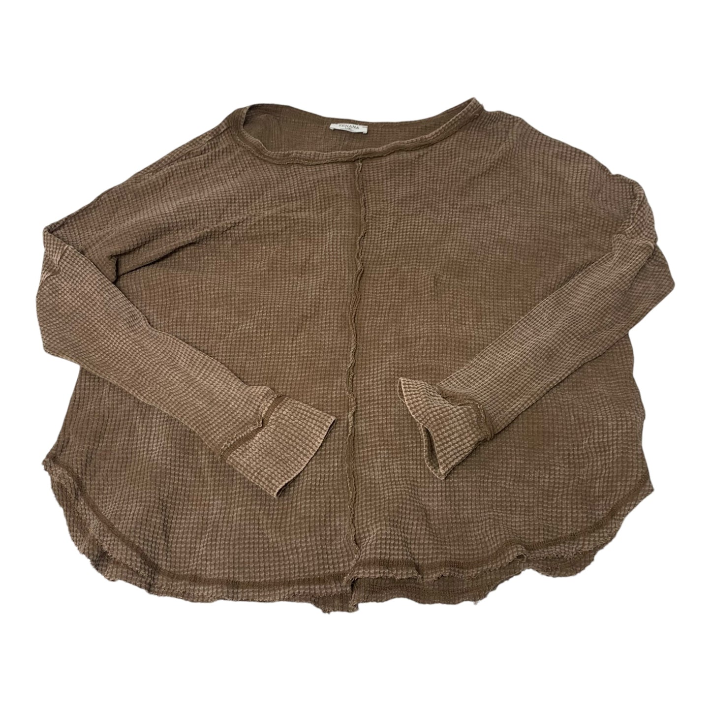 Top Long Sleeve By Zenana Outfitters In Brown, Size: L