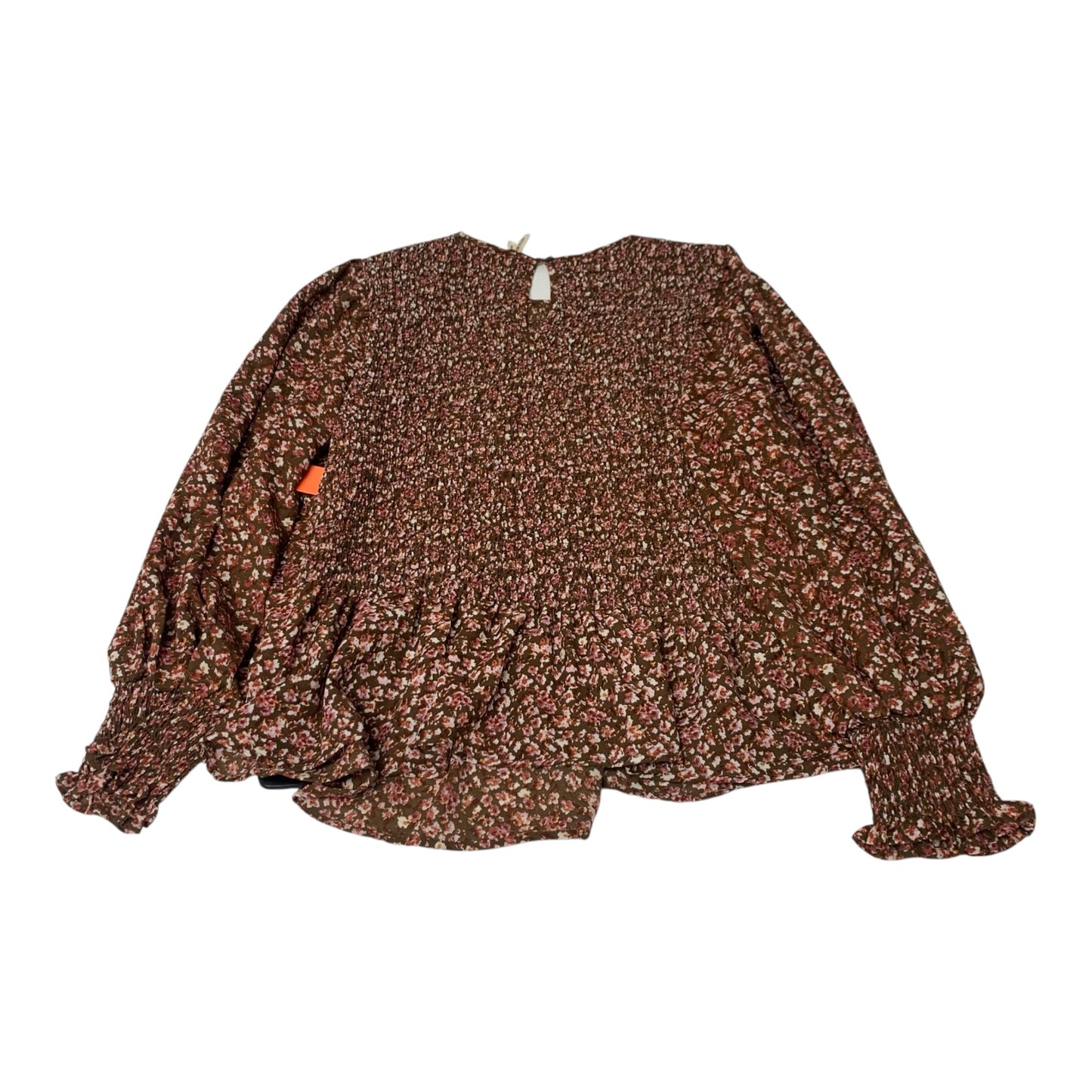 Blouse Long Sleeve By Moon Orchid In Brown & Red, Size: Xl