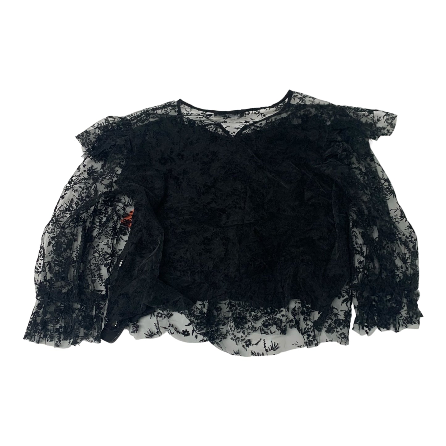 Top Long Sleeve By Zara In Black, Size: Xl